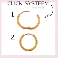 Label Kiki Seagreen hoop gold KSH1771-GOLD