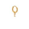 Label Kiki Single CZ white hoop gold - KSH361-GOLD