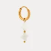 Label Kiki White clover hoop gold KSH2161-GOLD