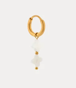 Label Kiki White clover hoop gold KSH2161-GOLD
