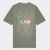 Law of the Sea Aqua flow artwork tee vetiver 10069-405