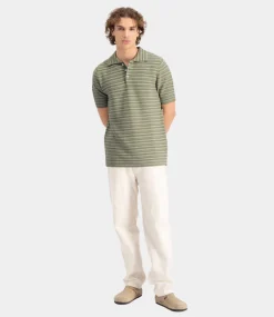 Law of the Sea Vague knitted polo vetiver 10059-405