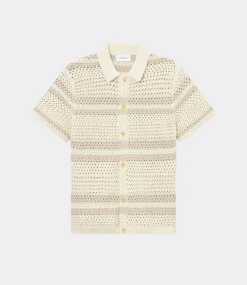 Les Deux Gianni SS Knit Shirt ivory LDM310156-215215