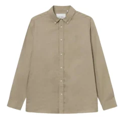 Les Deux Kristian linen bd shirt dark sand LDM410150-810810