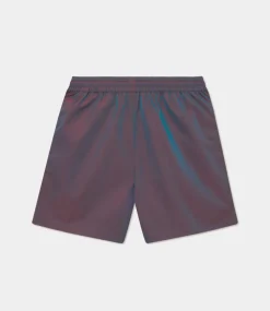 Les Deux smith shiny tech shorts oil green 1000130-517
