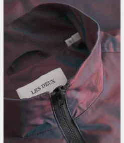 Les Deux smith shiny tech track jacket oil green 1000128-517