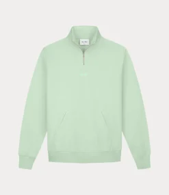 Olaf block zip mock neck pale green M200201-PALE GREEN