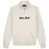 Olaf Olaf Italic zip mock ecru heather M990202-ECRU