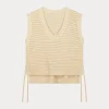 Olaf Open knit vest off-white W200702-OFF-WHITE