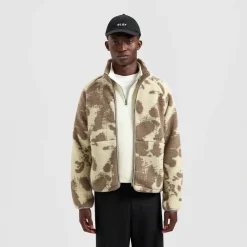 Olaf pixel fleece jacket bark M190506-BARK
