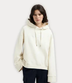 Olaf retro applique logo hoodie off-white W200208-OFF-WHITE