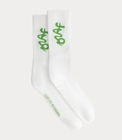 Olaf signature logo socks optical white A200818-OPTICAL WHITE
