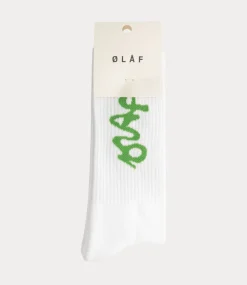 Olaf signature logo socks optical white A200818-OPTICAL WHITE