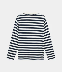Olaf Stripe sans l/s tee white blue M990103-WHITE