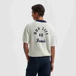 Olaf varsity polo knit ss off-white M200704-OFF-WHITE