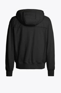 Parajumpers Man fleece/nylon hooded jacket black 25SMPMHYFP01-0541