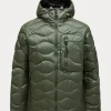 Peak Performance helium utility down hood jacket pine needle olive G79848020