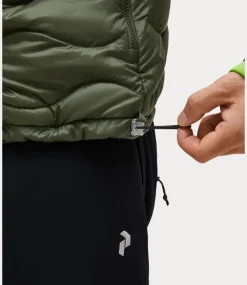 Peak Performance helium utility down hood jacket pine needle olive G79848020