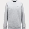 Peak Performance original small logo crew med grey melange G79590060