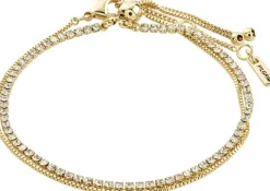 Pilgrim MILLE crystal bracelet 2-in-1 set gold-plated 632232002