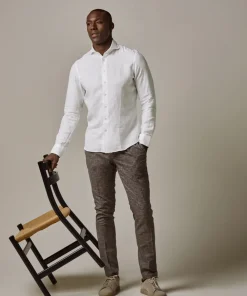 Profuomo Cutaway linen shirt white PPVH10020A-2