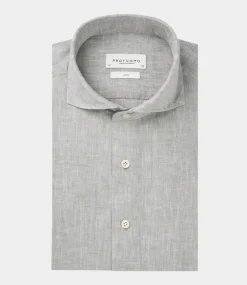 Profuomo Shirt l/s mid green PPWH10020J-GREEN