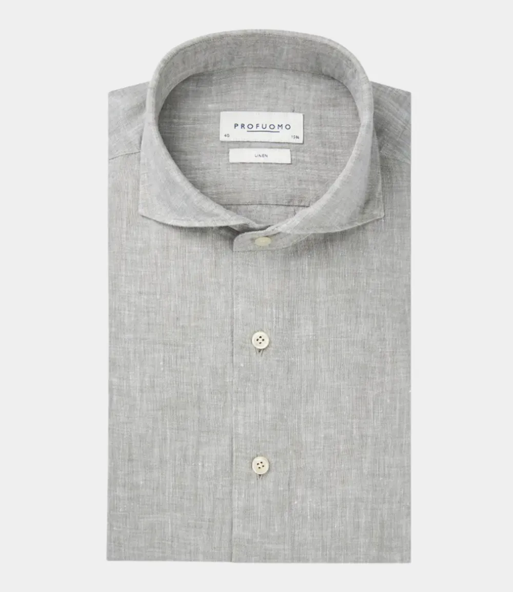 Profuomo Shirt l/s mid green PPWH10020J-GREEN