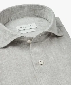 Profuomo Shirt l/s mid green PPWH10020J-GREEN