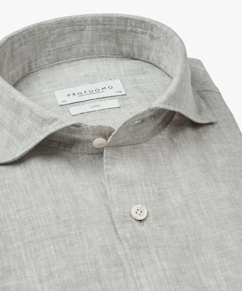 Profuomo Shirt l/s mid green PPWH10020J-GREEN