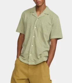 Revolution Jaquard short-sleeved cuban shirt green 3175-GREEN