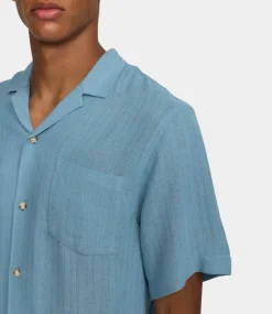 Revolution Short-sleeved cuban shirt blue 3163-BLUE