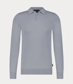 Saint Steve Berend polo l/s iron blue 19478-70028