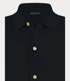 Saint Steve Vic shirt dark navy 231241-70003