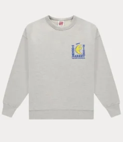 The New Originals Freddy moon graphic crew light grey melange FREDDY-GREY