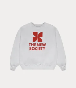 The New Society Mykonos sweat chili grey melange S25WSW1P5