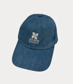 The New Society Woman cap mid blue denim S25WCA1C6
