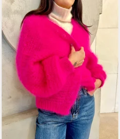 Twins Gilet court fuxia KN82076