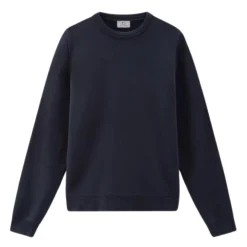 Woolrich Logo script crew melton blue CFWOSW0225MRUT3684-3989