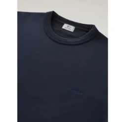 Woolrich Logo script crew melton blue CFWOSW0225MRUT3684-3989
