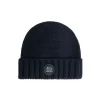 Woolrich Merino wool logo beanie melton blue
