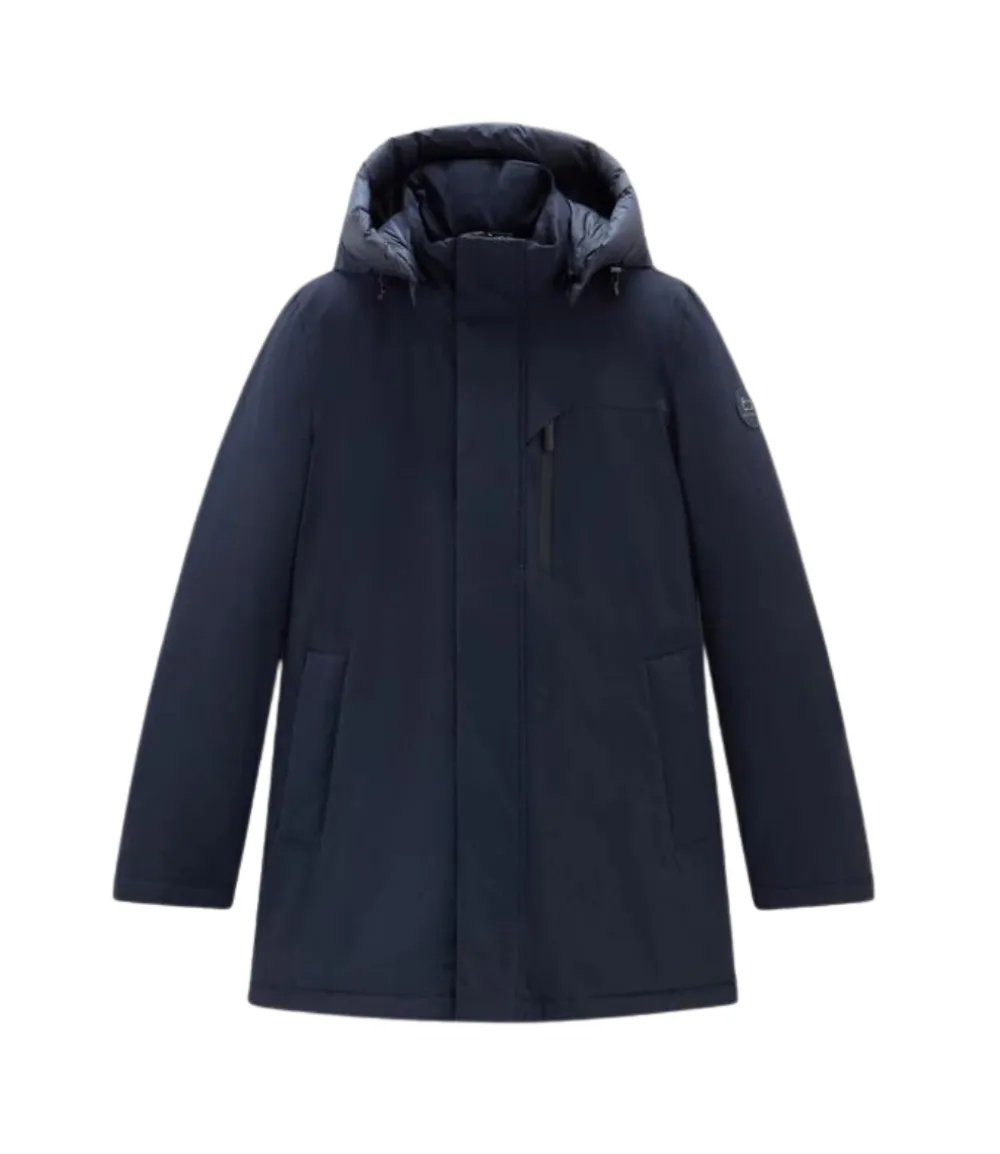 Woolrich Mountain stretch parka melton blue