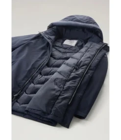 Woolrich Mountain stretch parka melton blue