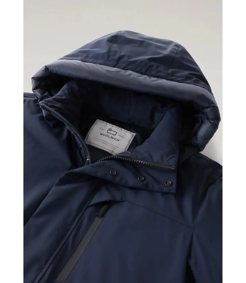 Woolrich Mountain stretch parka melton blue