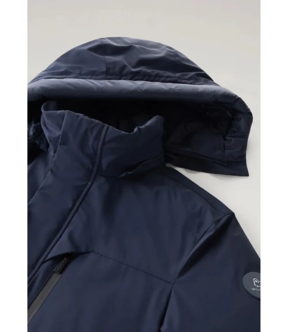 Woolrich Mountain stretch parka melton blue